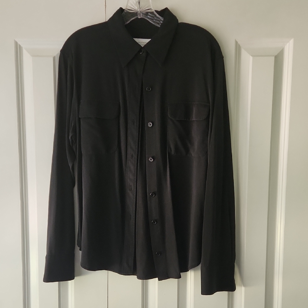 Equipment Black Collared Shirt